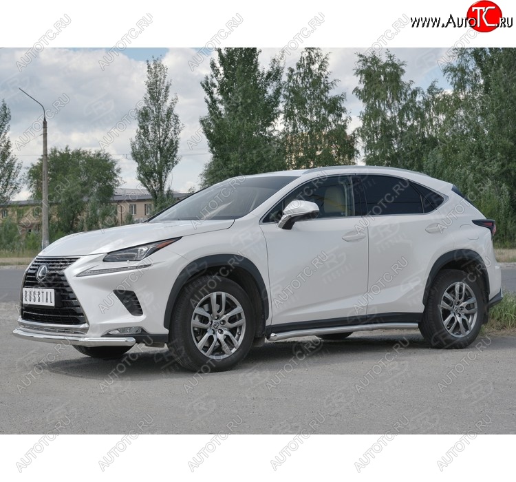 15 699 р. Защита переднего бампера (Ø63 мм, нержавейка) SLITKOFF Lexus NX300h Z10 дорестайлинг (2014-2017)  с доставкой в г. Нижний Новгород