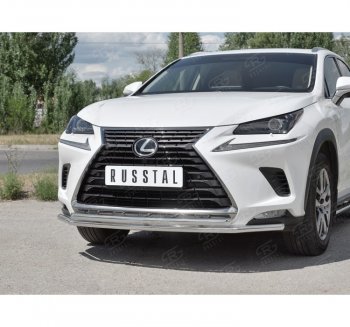 16 649 р. Защита переднего бампера (2 трубы Ø42 мм, нержавейка) SLITKOFF Lexus NX300h Z10 дорестайлинг (2014-2017)  с доставкой в г. Нижний Новгород. Увеличить фотографию 3