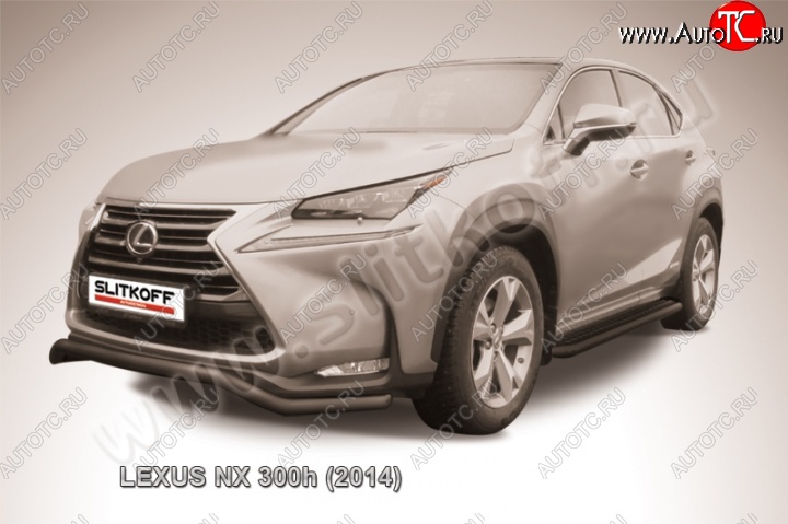 8 899 р. Защита переднего бампера из трубы d57 Slitkoff (волна) Lexus NX300h Z10 дорестайлинг (2014-2017) (Цвет: серебристый)  с доставкой в г. Нижний Новгород