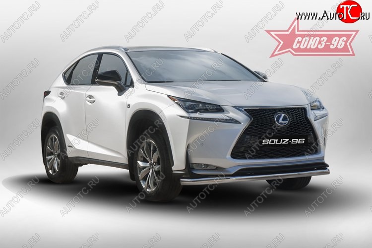 17 414 р. Защита переднего бампера одинарная F-Sport Souz-96 (d60). Lexus NX200 Z10 дорестайлинг (2014-2017)  с доставкой в г. Нижний Новгород