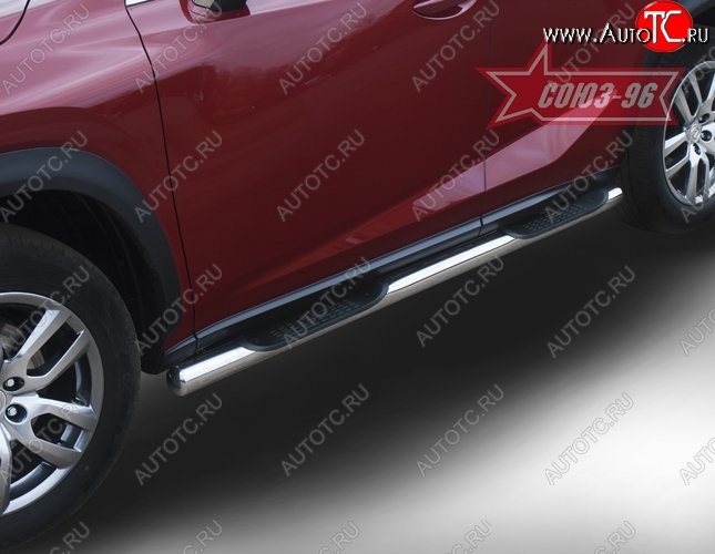 18 089 р. Защита порогов с проступью Souz-96 (d76) Lexus NX200 Z10 дорестайлинг (2014-2017)  с доставкой в г. Нижний Новгород