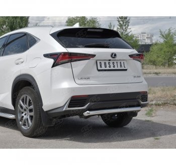 8 999 р. Защита заднего бампера (Ø63 мм, нержавейка) Russtal  Lexus NX300h  Z10 (2014-2017) дорестайлинг  с доставкой в г. Нижний Новгород. Увеличить фотографию 3