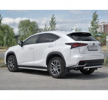 8 999 р. Защита заднего бампера (Ø63 мм, нержавейка) Russtal  Lexus NX300h  Z10 (2014-2017) дорестайлинг  с доставкой в г. Нижний Новгород. Увеличить фотографию 1