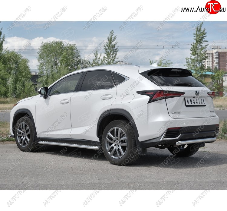 8 999 р. Защита заднего бампера (Ø63 мм, нержавейка) Russtal  Lexus NX300h  Z10 (2014-2017) дорестайлинг  с доставкой в г. Нижний Новгород