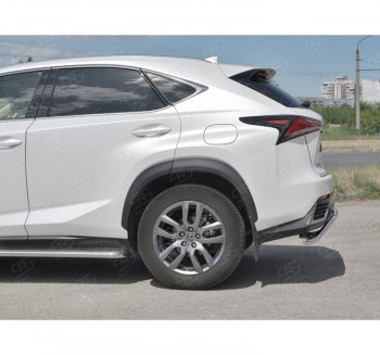 20 399 р. Защита заднего бампера (Ø42 мм волна, нержавейка) SLITKOFF Lexus NX300h Z10 дорестайлинг (2014-2017)  с доставкой в г. Нижний Новгород. Увеличить фотографию 2