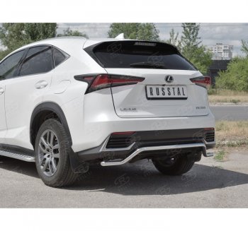 15 999 р. Защита заднего бампера (Ø42 мм волна, нержавейка) SLITKOFF  Lexus NX300h  Z10 (2014-2017) дорестайлинг  с доставкой в г. Нижний Новгород. Увеличить фотографию 3