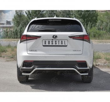 20 399 р. Защита заднего бампера (Ø42 мм волна, нержавейка) SLITKOFF Lexus NX300h Z10 дорестайлинг (2014-2017)  с доставкой в г. Нижний Новгород. Увеличить фотографию 4