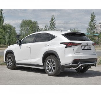 Защита заднего бампера (Ø42 мм волна, нержавейка) Russtal Lexus (Лексус) NX300h (НХ)  Z10 (2014-2017) Z10 дорестайлинг