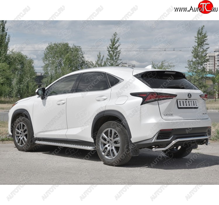 15 999 р. Защита заднего бампера (Ø42 мм волна, нержавейка) SLITKOFF  Lexus NX300h  Z10 (2014-2017) дорестайлинг  с доставкой в г. Нижний Новгород