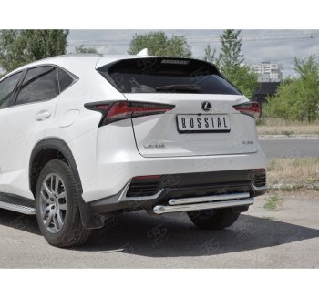 17 349 р. Защита заднего бампера (2 трубы Ø63 и 42 мм, нержавейка) SLITKOFF  Lexus NX300h  Z10 (2014-2017) дорестайлинг  с доставкой в г. Нижний Новгород. Увеличить фотографию 3