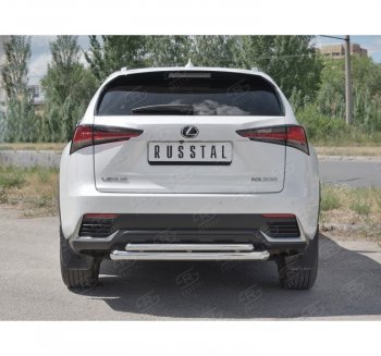 17 349 р. Защита заднего бампера (2 трубы Ø63 и 42 мм, нержавейка) SLITKOFF  Lexus NX300h  Z10 (2014-2017) дорестайлинг  с доставкой в г. Нижний Новгород. Увеличить фотографию 4