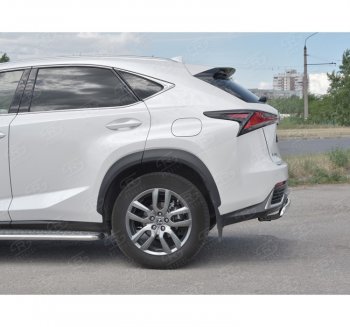 9 649 р. Защита заднего бампера (Ø75х42 мм, нержавейка) Russtal Lexus NX300h Z10 дорестайлинг (2014-2017)  с доставкой в г. Нижний Новгород. Увеличить фотографию 2