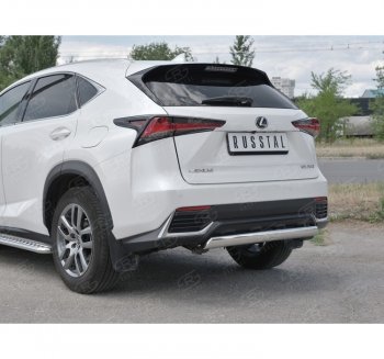 9 649 р. Защита заднего бампера (Ø75х42 мм, нержавейка) Russtal Lexus NX300h Z10 дорестайлинг (2014-2017)  с доставкой в г. Нижний Новгород. Увеличить фотографию 3