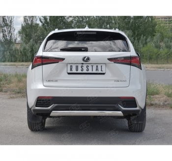 9 649 р. Защита заднего бампера (Ø75х42 мм, нержавейка) Russtal Lexus NX300h Z10 дорестайлинг (2014-2017)  с доставкой в г. Нижний Новгород. Увеличить фотографию 4