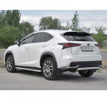 Защита заднего бампера (Ø75х42 мм, нержавейка) Russtal Lexus NX300h Z10 дорестайлинг (2014-2017)