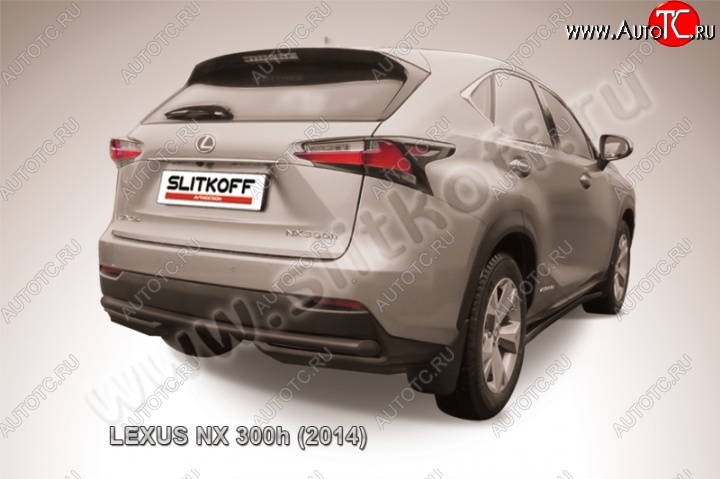 6 999 р. Защита заднего бампера из трубы d57 Slitkoff  Lexus NX300h  Z10 (2014-2017) дорестайлинг (Цвет: серебристый)  с доставкой в г. Нижний Новгород