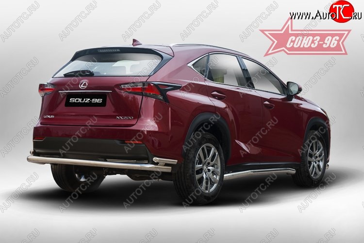 17 234 р. Двойная заднего бампера Souz-96 (d60/42) Lexus NX200 Z10 дорестайлинг (2014-2017)  с доставкой в г. Нижний Новгород