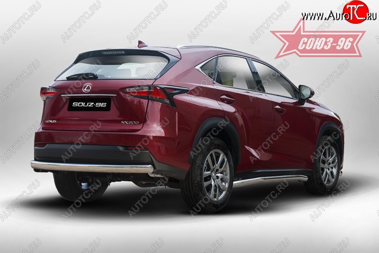 15 614 р. Защита заднего бампера Souz-96 (овал 75х42) Lexus NX200 Z10 дорестайлинг (2014-2017)  с доставкой в г. Нижний Новгород