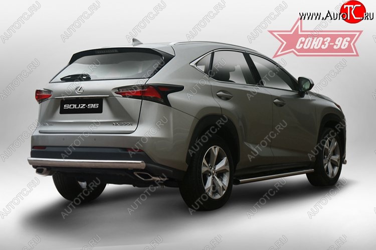 15 434 р. Защита заднего бампера Souz-96 рестайлинг (овал 75х42) Lexus NX200 Z10 дорестайлинг (2014-2017)  с доставкой в г. Нижний Новгород