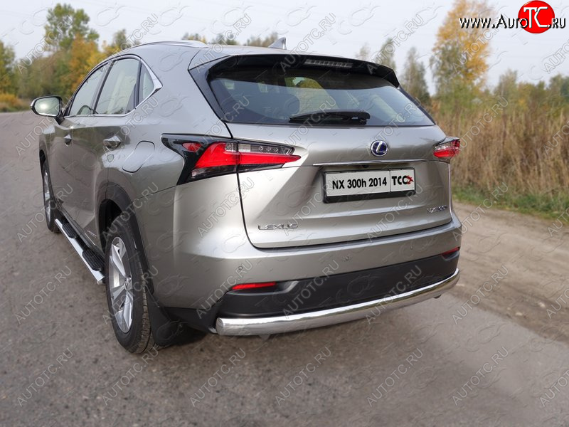 23 599 р. Защита заднего бампера (овальная) ТСС (нержавейка d75х42 мм)  Lexus NX300h  Z10 (2014-2017) дорестайлинг  с доставкой в г. Нижний Новгород