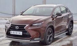 17 999 р. Защита переднего бампера (2 трубыØ42 мм, нержавейка) Russtal Lexus NX200 Z10 дорестайлинг (2014-2017)  с доставкой в г. Нижний Новгород. Увеличить фотографию 2