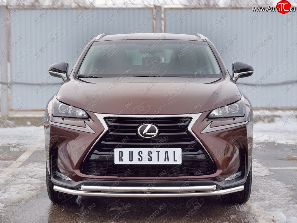 17 999 р. Защита переднего бампера (2 трубыØ42 мм, нержавейка) Russtal  Lexus NX200  Z10 (2014-2017) дорестайлинг  с доставкой в г. Нижний Новгород