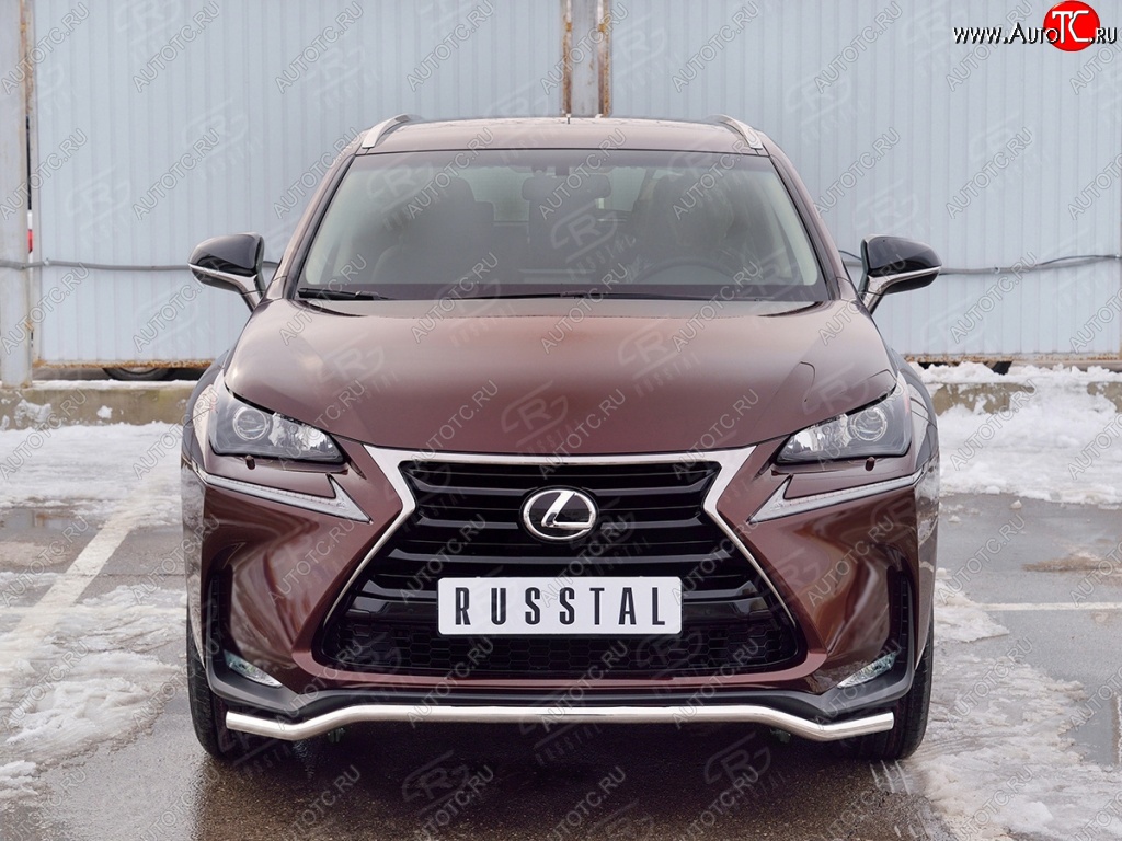 10 199 р. Защита переднего бампера (Ø42 мм, волна, нержавейка) Russtal Lexus NX200 Z10 дорестайлинг (2014-2017)  с доставкой в г. Нижний Новгород