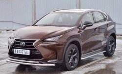 19 799 р. Защита переднего бампера (2 трубыØ63 и 42 мм, нержавейка) Russtal Lexus NX200 Z10 дорестайлинг (2014-2017)  с доставкой в г. Нижний Новгород. Увеличить фотографию 2