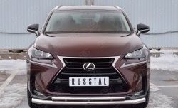 19 799 р. Защита переднего бампера (2 трубыØ63 и 42 мм, нержавейка) Russtal  Lexus NX200  Z10 (2014-2017) дорестайлинг  с доставкой в г. Нижний Новгород. Увеличить фотографию 1