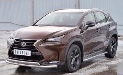 21 349 р. Защита переднего бампера (2 трубыØ63 и 75х42 мм, нержавейка) Russtal Lexus NX200 Z10 дорестайлинг (2014-2017)  с доставкой в г. Нижний Новгород. Увеличить фотографию 2