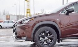 21 349 р. Защита переднего бампера (2 трубыØ63 и 75х42 мм, нержавейка) Russtal Lexus NX200 Z10 дорестайлинг (2014-2017)  с доставкой в г. Нижний Новгород. Увеличить фотографию 3