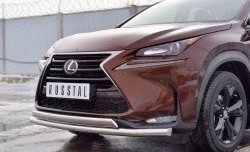 21 349 р. Защита переднего бампера (2 трубыØ63 и 75х42 мм, нержавейка) Russtal  Lexus NX200  Z10 (2014-2017) дорестайлинг  с доставкой в г. Нижний Новгород. Увеличить фотографию 4