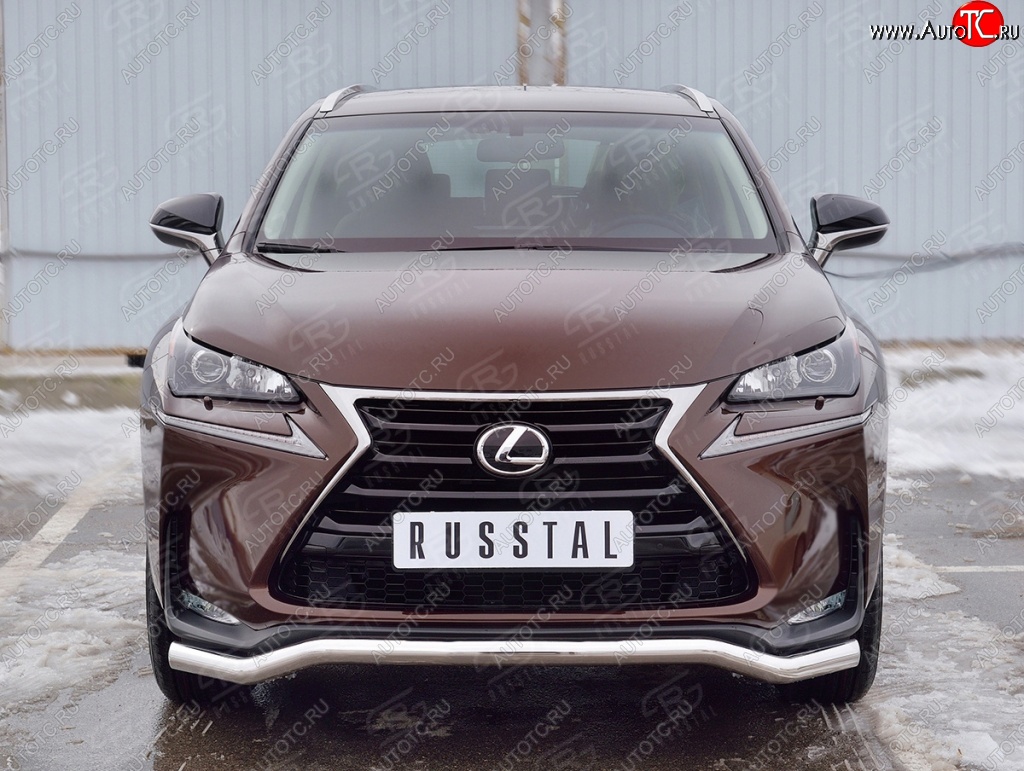 17 899 р. Защита переднего бампера (Ø63 мм волна, нержавейка) Russtal Lexus NX200 Z10 дорестайлинг (2014-2017)  с доставкой в г. Нижний Новгород