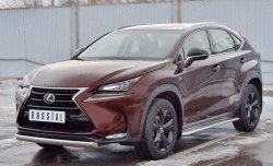 11 249 р. Защита переднего бампера (Ø75х42 мм, нержавейка) Russtal Lexus NX200 Z10 дорестайлинг (2014-2017)  с доставкой в г. Нижний Новгород. Увеличить фотографию 2