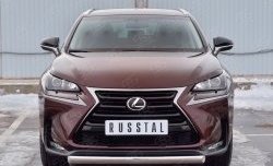 11 249 р. Защита переднего бампера (Ø75х42 мм, нержавейка) Russtal  Lexus NX200  Z10 (2014-2017) дорестайлинг  с доставкой в г. Нижний Новгород. Увеличить фотографию 1