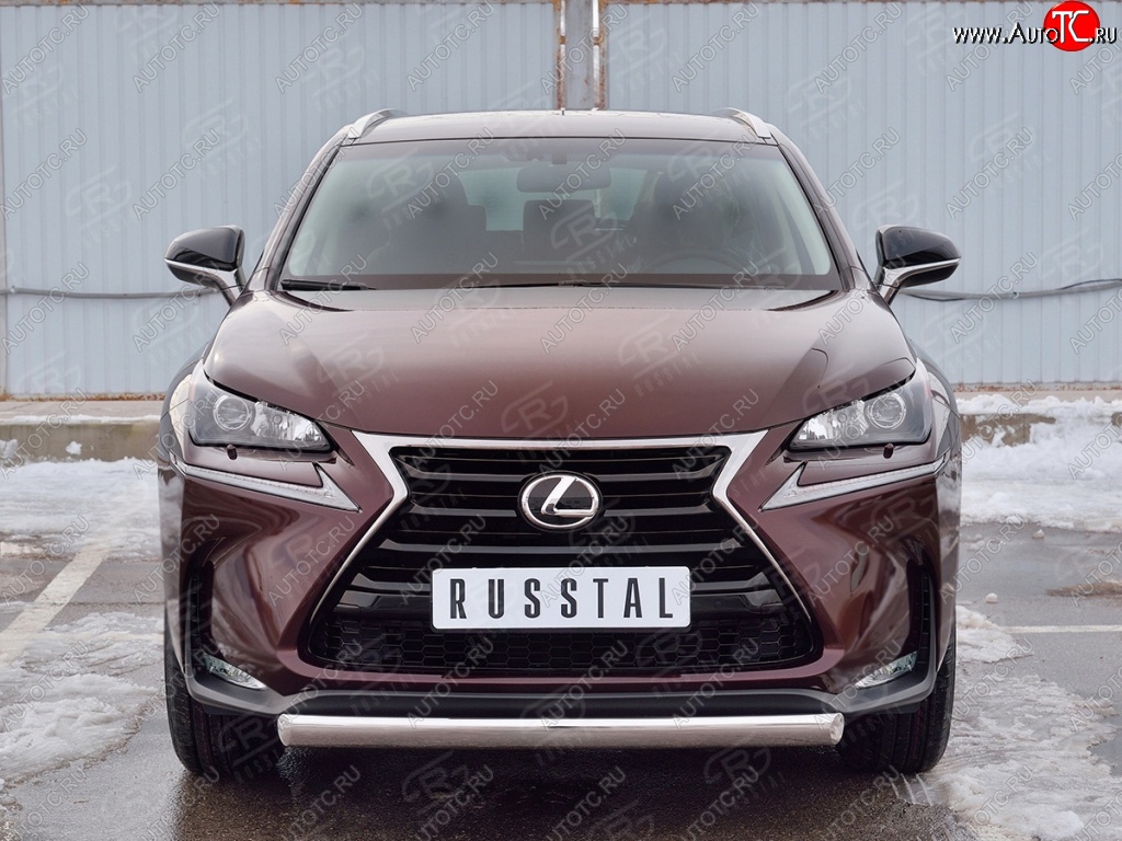 11 249 р. Защита переднего бампера (Ø75х42 мм, нержавейка) Russtal  Lexus NX200  Z10 (2014-2017) дорестайлинг  с доставкой в г. Нижний Новгород