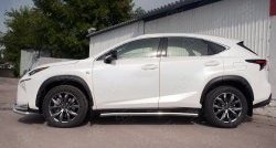 21 549 р. Защита порогов из круглой трубы диаметром 63 мм Russtal  Lexus NX200  Z10 (2014-2017) дорестайлинг  с доставкой в г. Нижний Новгород. Увеличить фотографию 2