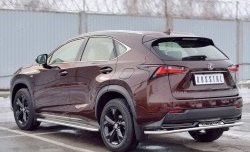 18 549 р. Защита заднего бампера (Ø42 мм с надписью, нержавейка) Russtal  Lexus NX200  Z10 (2014-2017) дорестайлинг  с доставкой в г. Нижний Новгород. Увеличить фотографию 2