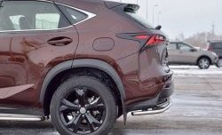 18 549 р. Защита заднего бампера (Ø42 мм с надписью, нержавейка) Russtal  Lexus NX200  Z10 (2014-2017) дорестайлинг  с доставкой в г. Нижний Новгород. Увеличить фотографию 3