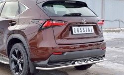 17 599 р. Защита заднего бампера (Ø42 мм с надписью, нержавейка) SLITKOFF  Lexus NX200  Z10 (2014-2017) дорестайлинг  с доставкой в г. Нижний Новгород. Увеличить фотографию 4