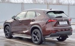 9 799 р. Защита заднего бампера (Ø42 мм уголки, нержавейка) Russtal Lexus NX200 Z10 дорестайлинг (2014-2017)  с доставкой в г. Нижний Новгород. Увеличить фотографию 2