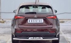 19 999 р. Защита заднего бампера (Ø63 мм с надписью, нержавейка) Russtal  Lexus NX200  Z10 (2014-2017) дорестайлинг  с доставкой в г. Нижний Новгород. Увеличить фотографию 1