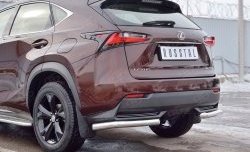 17 799 р. Защита заднего бампера (Ø63 мм уголки, нержавейка) Russtal Lexus NX200 Z10 дорестайлинг (2014-2017)  с доставкой в г. Нижний Новгород. Увеличить фотографию 4