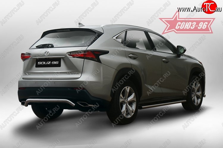 13 679 р. Защита заднего бампера (F-Sport) Souz-96 (d60)  Lexus NX200  Z10 - NX200T  Z10  с доставкой в г. Нижний Новгород