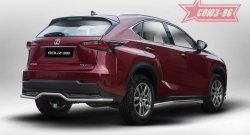 14 084 р. Волнистая защита заднего бампера d42 ( одна выхлопная труба ) Souz-96 Lexus NX200 Z10 дорестайлинг (2014-2017)  с доставкой в г. Нижний Новгород. Увеличить фотографию 1