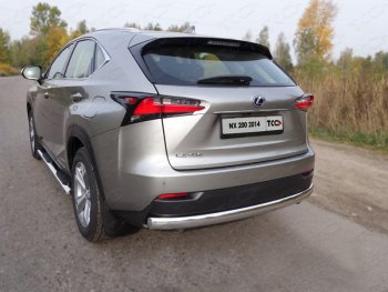 22 799 р. Защита заднего бампера (овальная) ТСС (нержавейка d75х42 мм) Lexus NX200 Z10 дорестайлинг (2014-2017)  с доставкой в г. Нижний Новгород. Увеличить фотографию 1