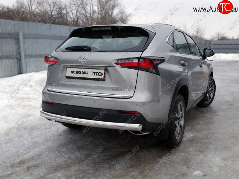 22 799 р. Защита заднего бампера (овальная) ТСС (нержавейка d75х42 мм)  Lexus NX200  Z10 (2014-2017) дорестайлинг  с доставкой в г. Нижний Новгород