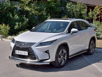 20 099 р. Защита переднего бампера (Ø63 мм, нержавейка, кроме F-Sport) SLITKOFF Lexus RX350L AL20 рестайлинг (2019-2022)  с доставкой в г. Нижний Новгород. Увеличить фотографию 2