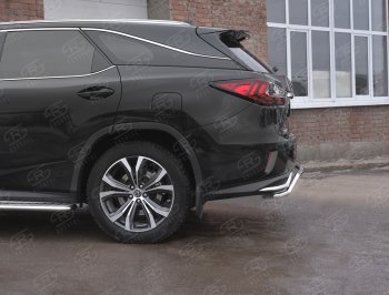 13 899 р. Защита заднего бампера (Ø42 мм волна, нержавейка, NOT F-SPORT) SLITKOFF  Lexus RX350L  AL20 (2017-2022) дорестайлинг, рестайлинг  с доставкой в г. Нижний Новгород. Увеличить фотографию 3