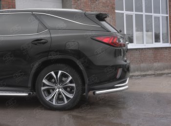 15 799 р. Защита заднего бампера (Ø63 уголки, нержавейка, NOT F-SPORT) SLITKOFF  Lexus RX350L  AL20 (2017-2022) дорестайлинг, рестайлинг  с доставкой в г. Нижний Новгород. Увеличить фотографию 2